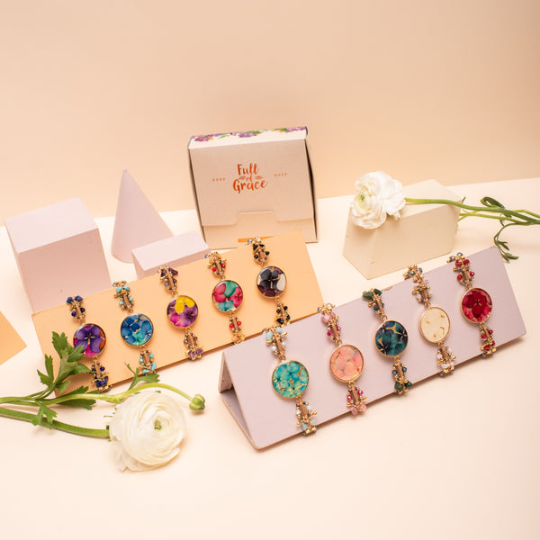 Pulsera resina tejido cuero