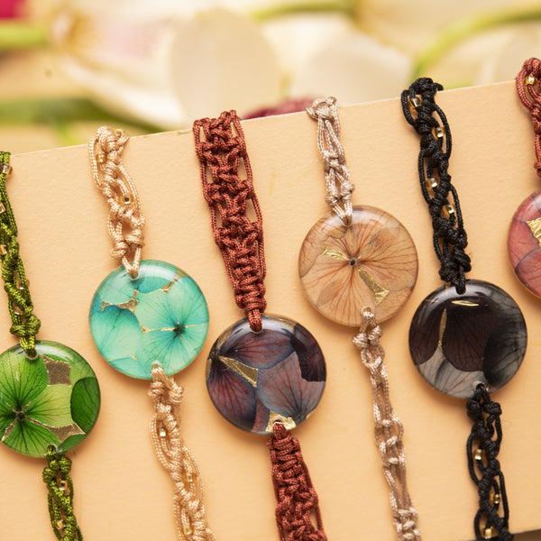 Pulsera tejida simple surtida - resina