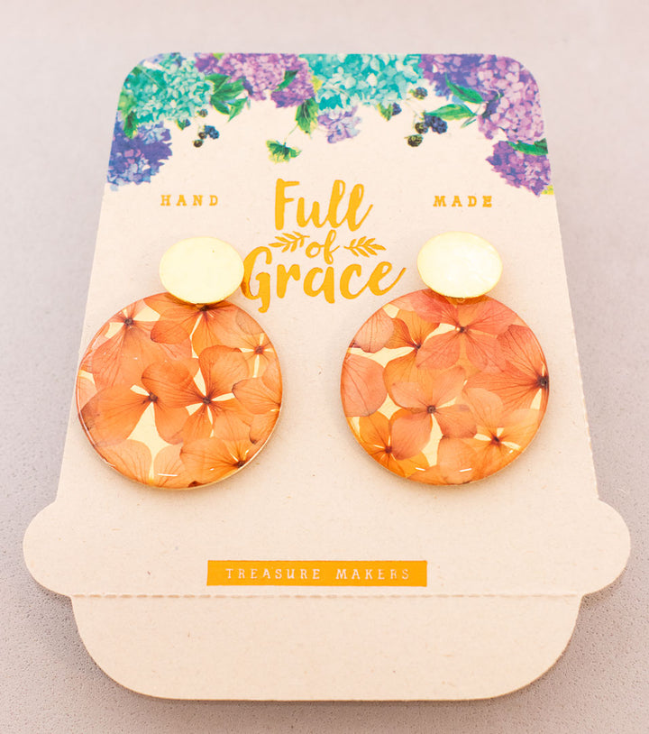 Aretes con flores naturales. Producto 100% hecho a mano. Una joya de la flora colombiana.