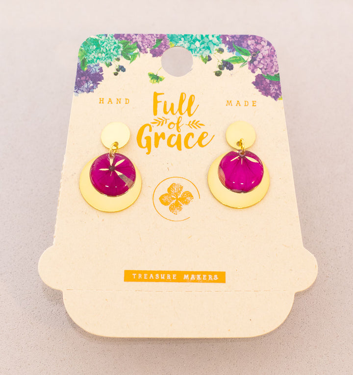 Aretes con flores naturales. Producto 100% hecho a mano. Una joya de la flora colombiana.