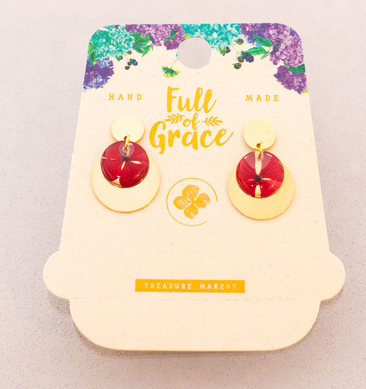 Aretes con flores naturales. Producto 100% hecho a mano. Una joya de la flora colombiana.