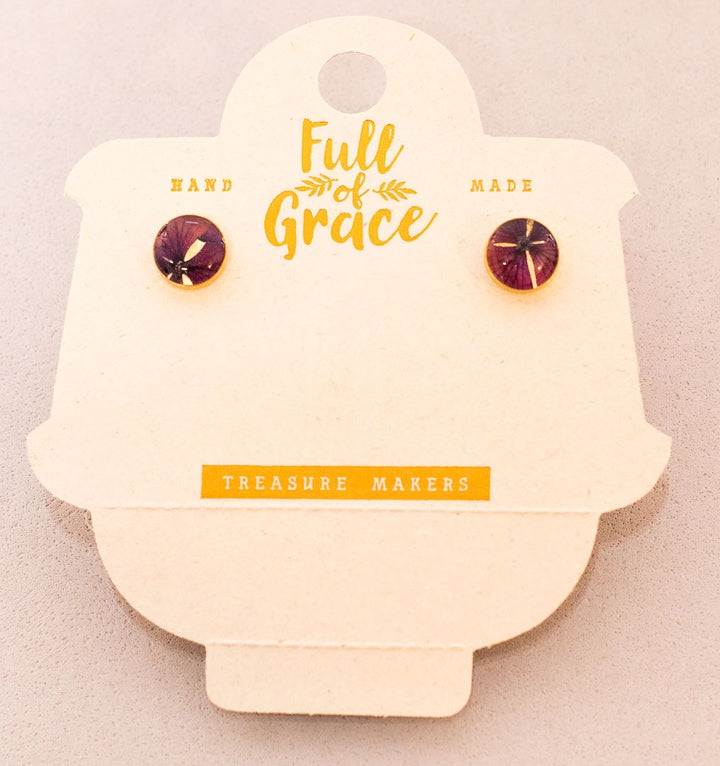 Aretes con flores naturales. Producto 100% hecho a mano. Una joya de la flora colombiana.