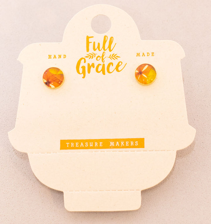 Aretes con flores naturales. Producto 100% hecho a mano. Una joya de la flora colombiana.